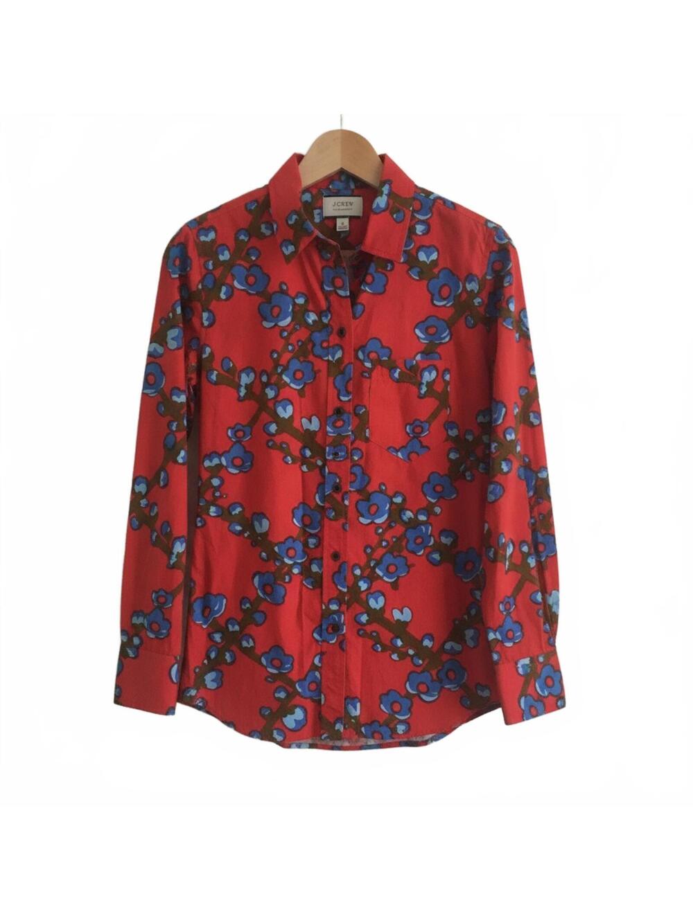 J. Crew | Red and Blue Floral Shirt | 4